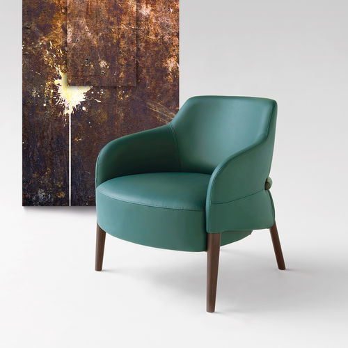 Poltrona contemporanea - TRENCH  - Piaval srl - in pelle / in frassino / FSC