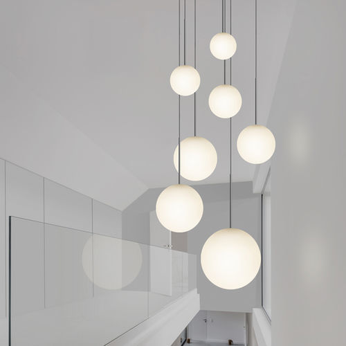 Lampadario contemporaneo - BOLA - Pablo Designs - in vetro soffiato / in acciaio inossidabile / in opalina