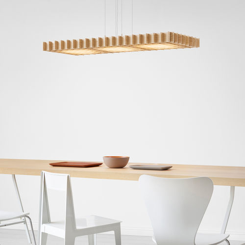 Lampada a sospensione - GRID - Pablo Designs - in vetro smerigliato / in legno / in acrilico