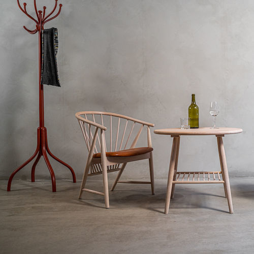 Poltrona contemporanea - SUNFEATHER  - Gemla Fabrikers AB - in pelle / in faggio / marrone