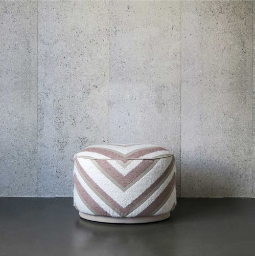 Pouf contemporaneo - Henry - Evolution 21 - Karine Bonjean bv - in tessuto / in legno / in poliestere (PES)