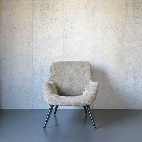 Poltrona contemporanea - Flynn - Evolution 21 - Karine Bonjean bv - in velluto / in legno / color talpa