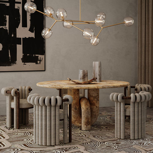 Sedia contemporanea - The Dome - Evolution 21 - Karine Bonjean bv - da interno / in tessuto / con supporto in legno