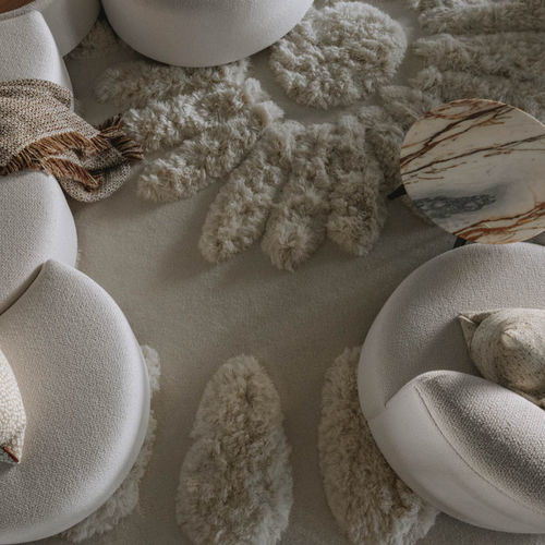 Tappeto contemporaneo - Fiori - Evolution 21 - Karine Bonjean bv - con motivi floreali / in tessuto / in mohair