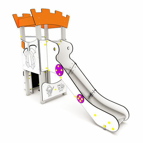 Scivolo dritto - MINI CASTLE  - mobipark - per parco giochi / in acciaio inossidabile