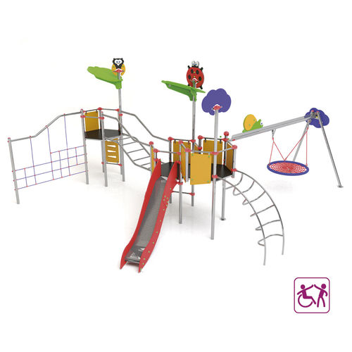 Struttura ludica per parco giochi - THE COPPICE  - mobipark - in acciaio inossidabile / in compensato / in HDPE