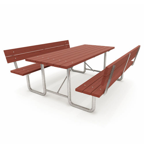 Tavolo da picnic contemporaneo - CIUDAD  - mobipark - in WPC / con supporto in acciaio galvanizzato / rettangolare