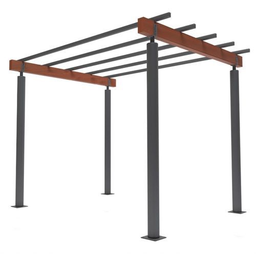 Pergola autoportante - POLIFILO - mobipark - impiallacciata in legno / in acciaio / con copertura in legno