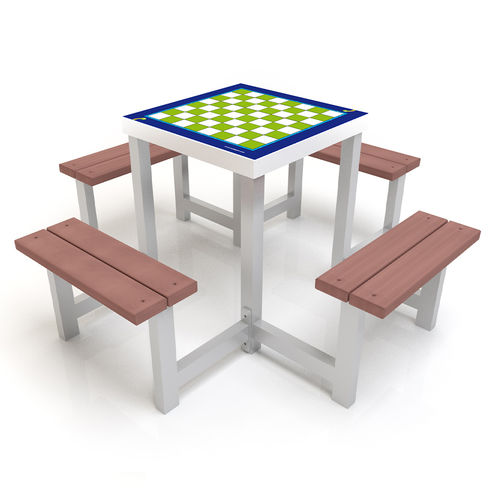 Tavolo da scacchi per esterni - JOC-98A-MT  - mobipark - contemporaneo / per parco giochi / in legno composito (WPC)