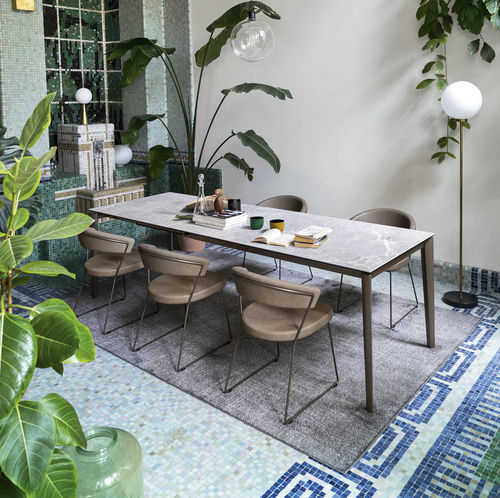 Tavolo contemporaneo - ARTIC FAST - Connubia - in ceramica / con supporto in metallo / rettangolare
