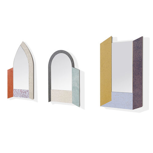 Specchio a muro - GRAND CANAL - CIMENTO - Art Deco / grigio / blu