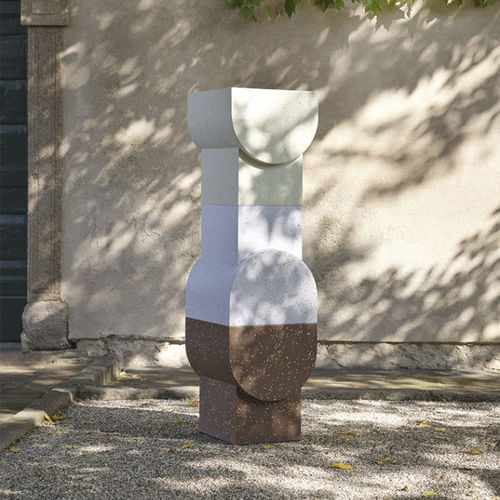 Sgabello contemporaneo - ZATTERE - CIMENTO - in calcestruzzo / con supporto in calcestruzzo / con base centrale