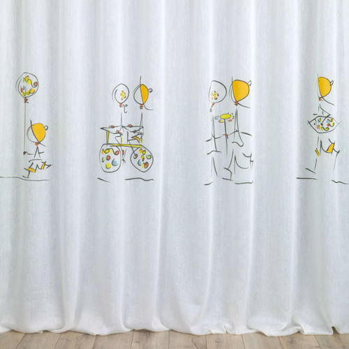 Tendina voile con motivo per bambini - BAND  - Ciesse Tendaggi srl - in lino / in poliestere / lavabile