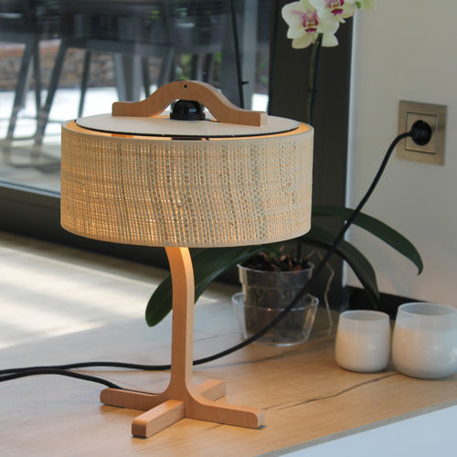 Lampada da tavolo - SECRETER  - Aclara Lighting - in tessuto / in faggio / in legno compensato