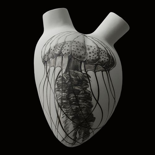 Vaso contemporaneo - JELLYFISH - ELICA STUDIO - in porcellana / fatto a mano / contract