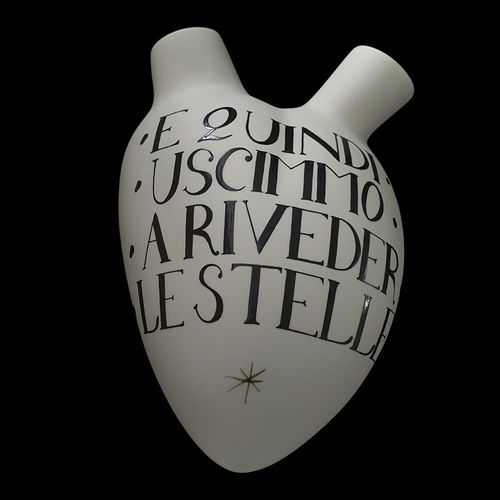 Vaso contemporaneo - DANTE 700° INFERNO - ELICA STUDIO - in porcellana / fatto a mano / Made in Italy