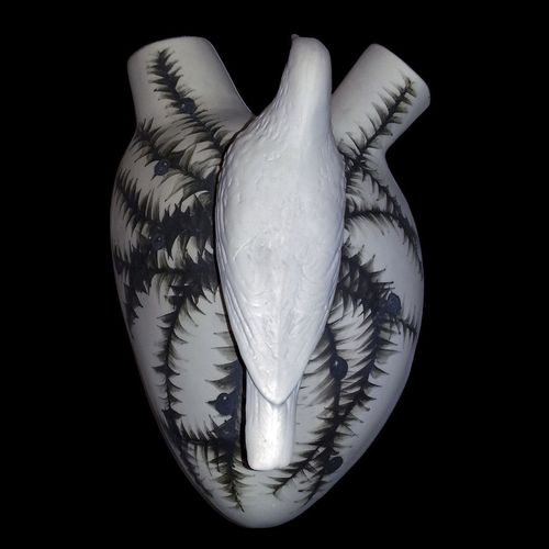 Vaso contemporaneo - RARA ALBA AVIS - ELICA STUDIO - in porcellana / per muro / fatto a mano