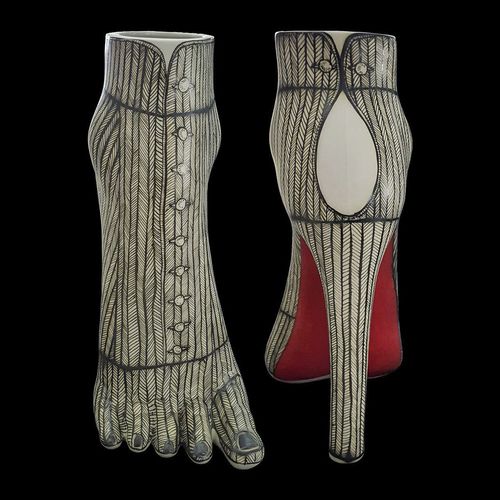 Vaso contemporaneo - LOU - ELICA STUDIO - in porcellana / fatto a mano / Made in Italy