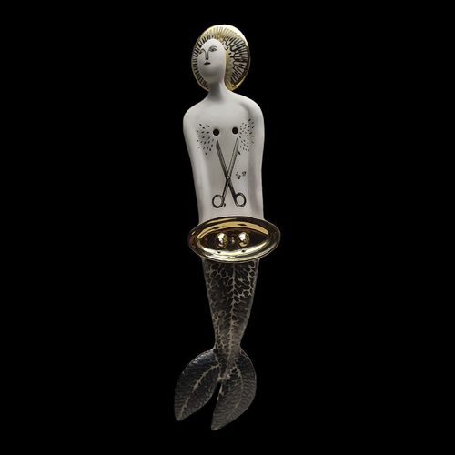 Scultura in porcellana - SYS 22 BREAST - ELICA STUDIO - in porcellana dorata / fatta a mano / Made in Italy