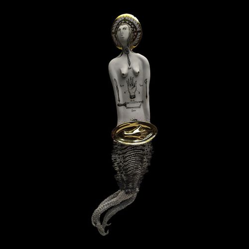 Scultura in porcellana - SYS 22 HAND - ELICA STUDIO - in porcellana dorata / fatta a mano / Made in Italy
