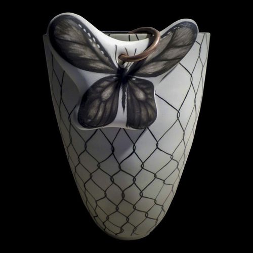 Vaso contemporaneo - PISCES VFR20 - ELICA STUDIO - in porcellana / fatto a mano / Made in Italy