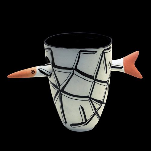 Vaso contemporaneo - VPT20 - ELICA STUDIO - in porcellana / fatto a mano / Made in Italy
