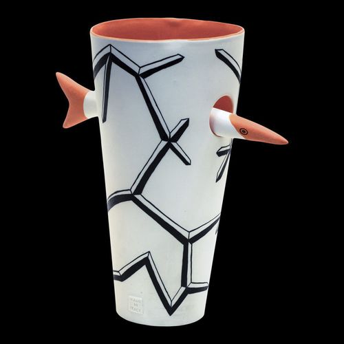 Vaso contemporaneo - PESCE 20 - ELICA STUDIO - in porcellana / fatto a mano / Made in Italy