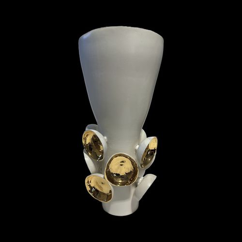 Vaso contemporaneo - PARABOLA - ELICA STUDIO - in porcellana / fatto a mano / Made in Italy