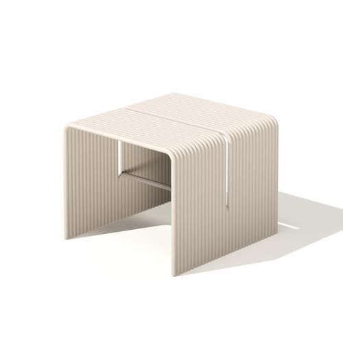 Tavolino basso contemporaneo - Tube - Joyf - in alluminio / con supporto in alluminio / rettangolare