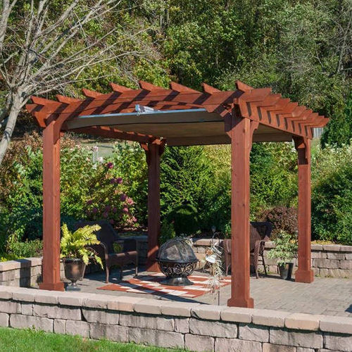 Pergola autoportante - 10 - Foshan Greenzone - in legno composito / a lamelle frangisole / contract