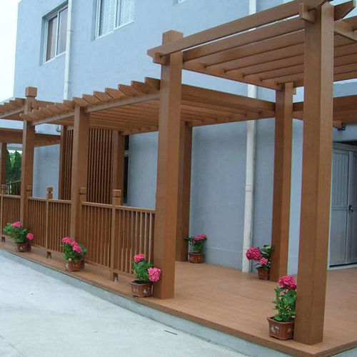 Pergola addossata - 9 - Foshan Greenzone - in legno composito / in polietilene ad alta densità HDPE / a lamelle frangisole
