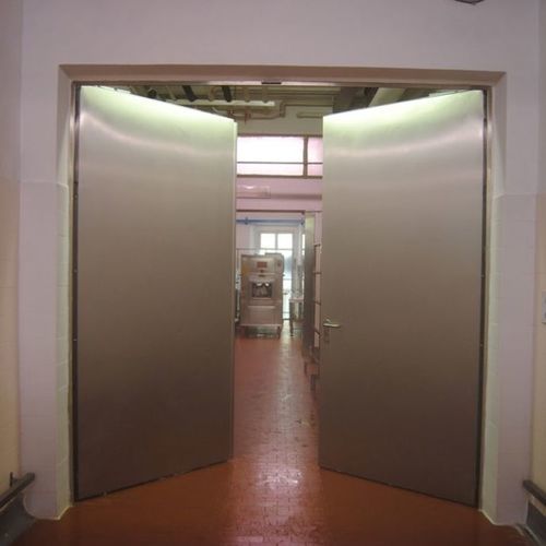 Porta industriale in acciaio inossidabile - Endoors - battente / automatica / di sicurezza