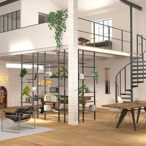 Scaffale modulare - Bretagne Design - a paravento / pavimento-soffitto / contemporaneo