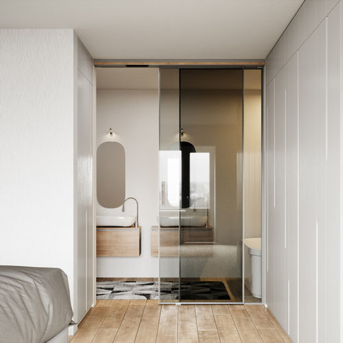 Porta da interno - 400 fusion - DOORSON - in alluminio anodizzato / scorrevole / contemporanea