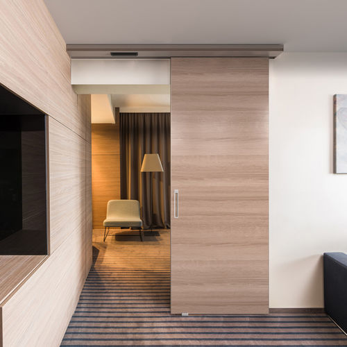 Porta in legno - 400 timber - DOORSON - da interno / in alluminio anodizzato / scorrevole