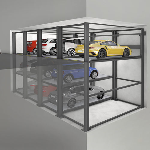 Sistema di parcheggio semiautomatico - DE-64 - DE-PARK - 3 livelli / con piattaforma