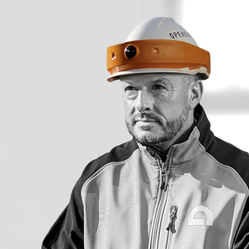 Casco da cantiere - DIGIBAU - Open Experience - con illuminazione / leggero
