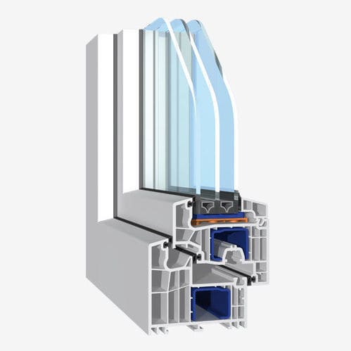 Profilato per finestra in PVC - 92 - Salamander - riciclabile / di grande altezza
