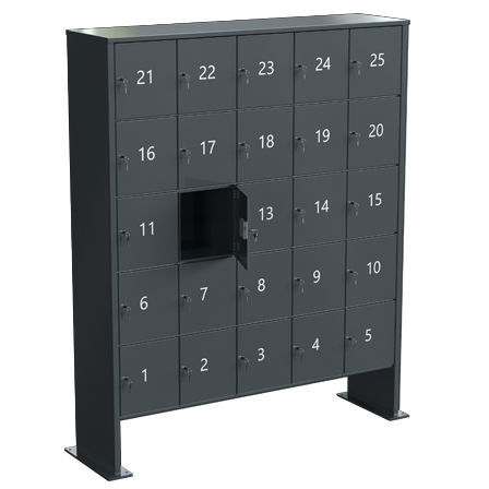 Armadietto spogliatoio in metallo - BUSINESS CLASS SAFETY - Ju-Metall- warenfabrik - per edifici pubblici / elettronico / nero
