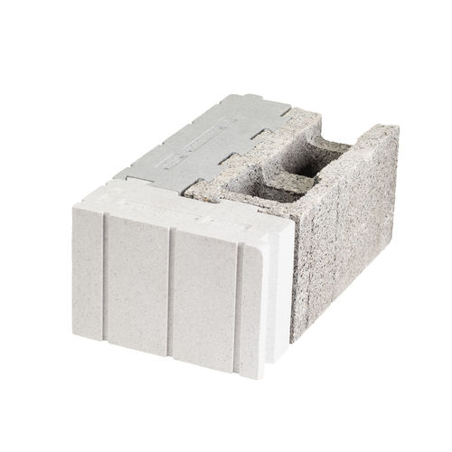 Blocco cassero in legno-cemento - ANGLE - GIE ISOLABLOC - per muro / per casa passiva / per edifici