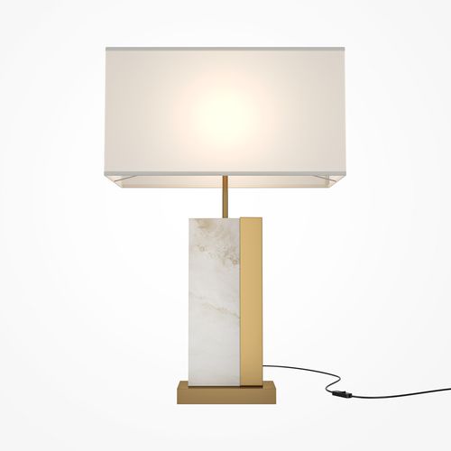 Lampada da tavolo - BIANCO - Maytoni - in vetro soffiato / in cotone / in lino