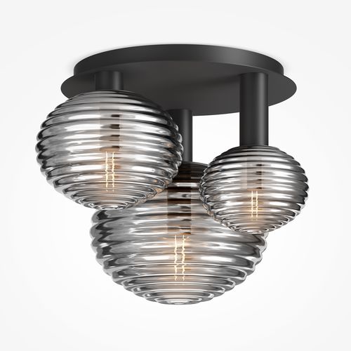 Plafoniera contemporanea - Reels - Maytoni - rotonda / in vetro / in metallo