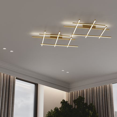 Plafoniera contemporanea - Radiance - Maytoni - lineare / in alluminio / in raso