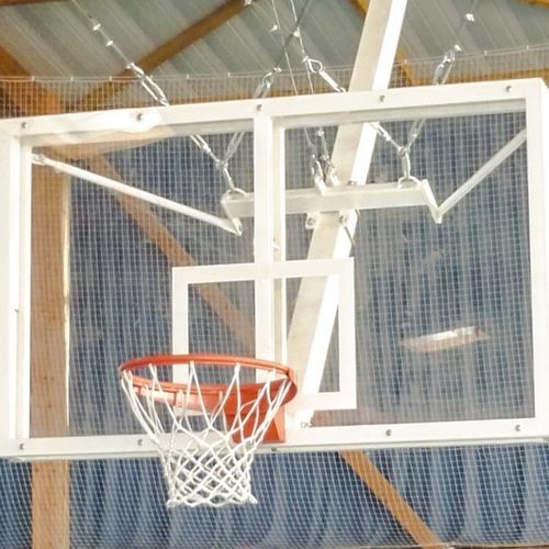 Tabellone da pallacanestro in vetro temprato - Metalu Plast - rettangolare / bianco / nero