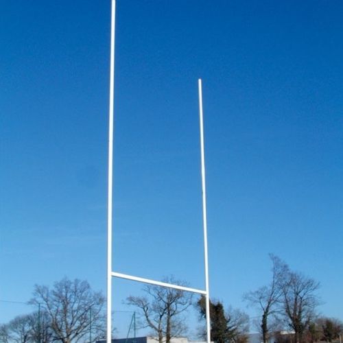 Pali porta rugby con fissaggio a tasselllo - Metalu Plast - in acciaio galvanizzato / bianco / plastificato