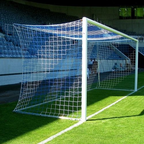 Porta da calcio in alluminio - 30020 - artec Sportsgeräte GmbH - con fissaggio a tasselllo / bianca e blu / termolaccati