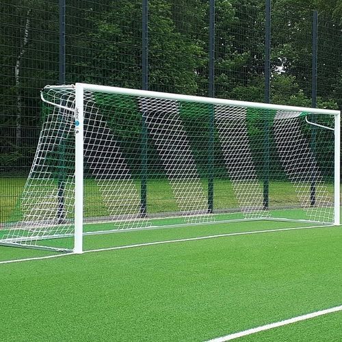 Porta da calcio in alluminio - 30030-E - artec Sportsgeräte GmbH - con fissaggio a tasselllo / bianca e verde / plastificata