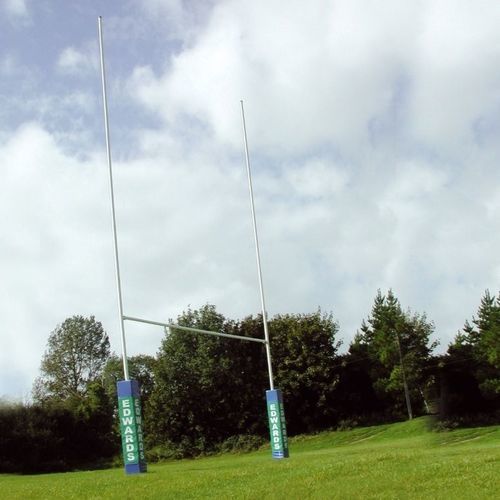 Pali porta rugby con fissaggio a tasselllo - Edwards Sports - in acciaio / bianco / termolaccato