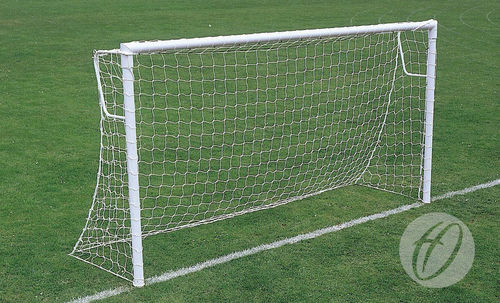 Porta da calcio in metallo - FBL-144 - Harrod Sport - con fissaggio a tasselllo / bianca / termolaccati