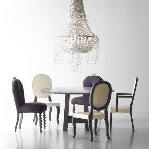 Tavolo contemporaneo - CANOVA - LANDO - in rovere / in zinco / con supporto in legno massiccio